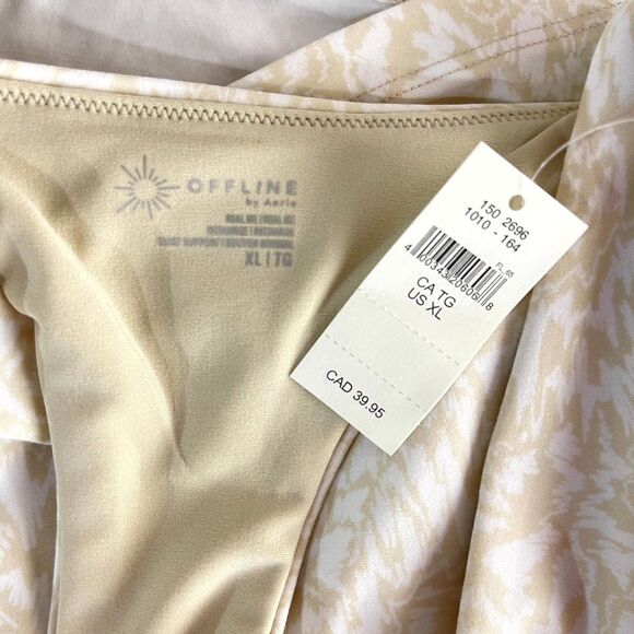 NWT Offline by aerie Cream Athletic Sports Bra‎ Ladies Size XL - Picture 3 of 12